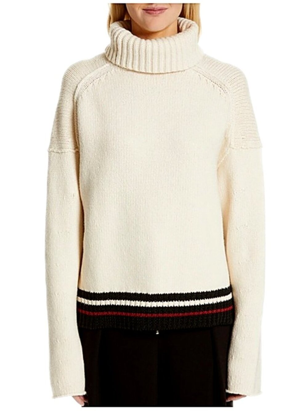Proenza Schouler Women’s Stripe Turtleneck Sweater Cashmere Blend size Small